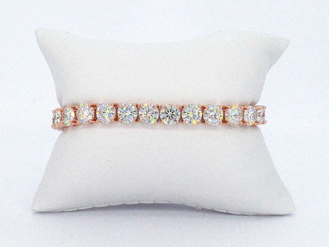 Rose tennisarmband met briljanten - afbeelding 7 van  9