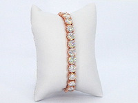 Rose tennisarmband met briljanten - afbeelding 8 van  9