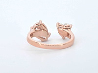 Rosé zilveren ring met hartvormige en ovale stenen - afbeelding 9 van  10