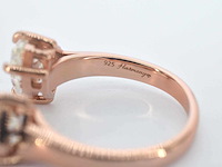 Rosé zilveren ring met hartvormige en ovale stenen - afbeelding 10 van  10