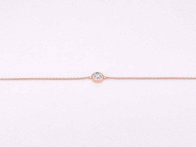 Rosegouden armband 0.10 carat diamant - afbeelding 1 van  6