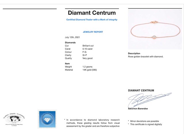 Rosegouden armband 0.10 carat diamant - afbeelding 3 van  6