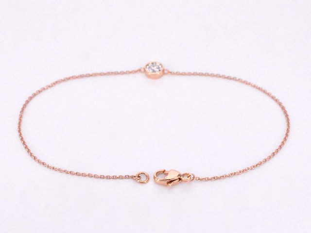 Rosegouden armband 0.10 carat diamant - afbeelding 4 van  6