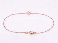 Rosegouden armband 0.10 carat diamant - afbeelding 4 van  6