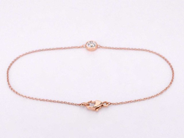 Rosegouden armband 0.10 carat diamant - afbeelding 5 van  6