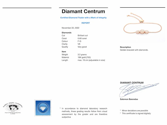 Roségouden armband diamant - afbeelding 7 van  7