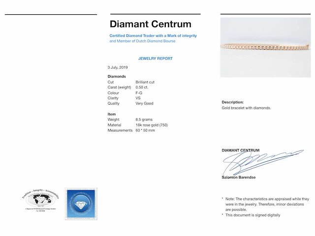 Roségouden armband diamant - afbeelding 2 van  11