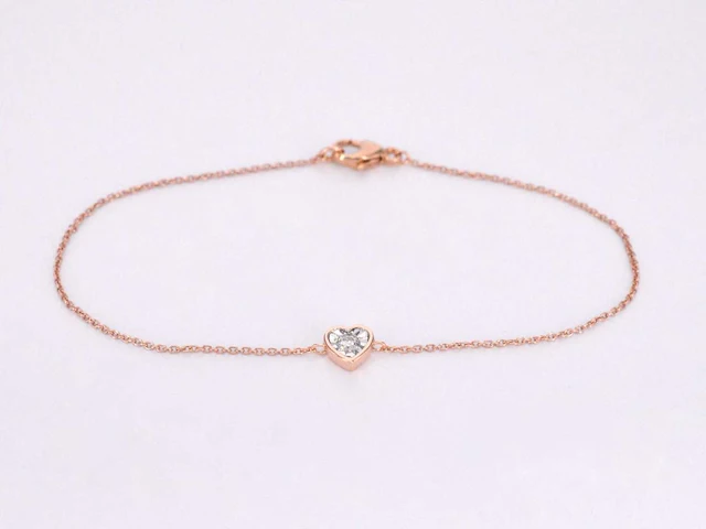 Rosegouden armband hartje diamant - afbeelding 1 van  7