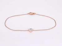 Rosegouden armband hartje diamant