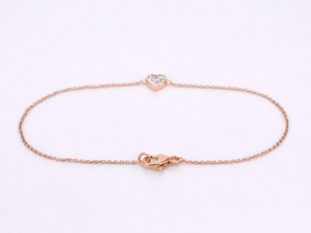 Rosegouden armband hartje diamant - afbeelding 3 van  7
