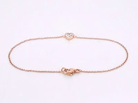 Rosegouden armband hartje diamant - afbeelding 3 van  7