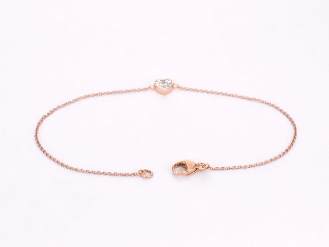Rosegouden armband hartje diamant - afbeelding 4 van  7