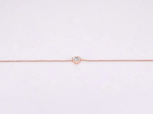 Rosegouden armband hartje diamant - afbeelding 5 van  7