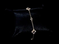 Rosegouden armband in klaver vier vorm met diamanten - afbeelding 3 van  5