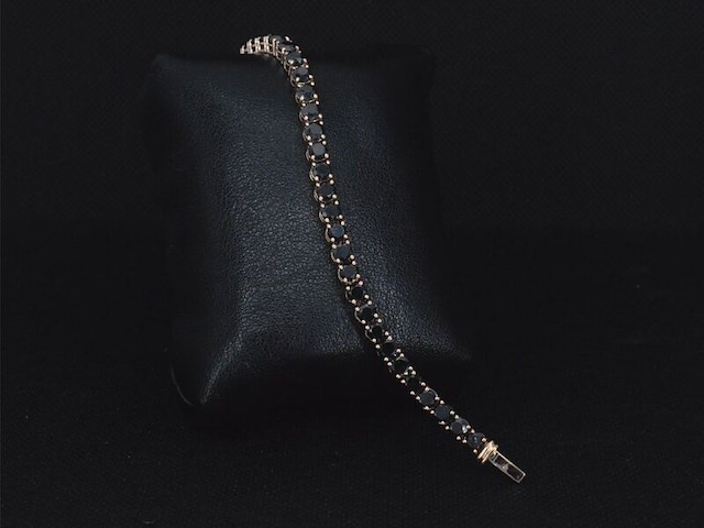 Rosegouden armband met 16.00 carat zwarte briljant geslepen diamanten - afbeelding 8 van  10