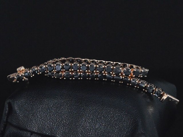 Rosegouden armband met 16.00 carat zwarte (enhanced) briljant geslepen diamanten - afbeelding 1 van  10