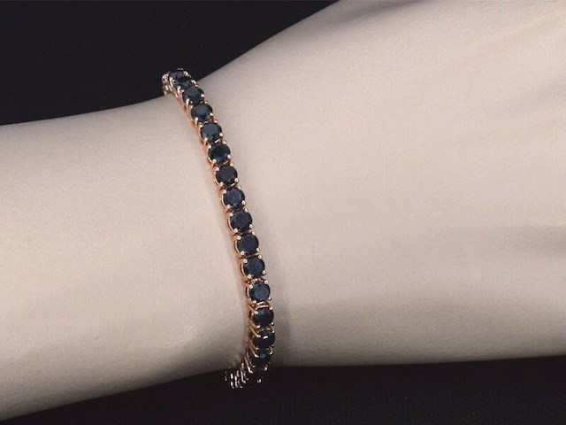 Rosegouden armband met 16.00 carat zwarte (enhanced) briljant geslepen diamanten - afbeelding 3 van  10