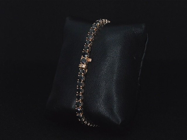 Rosegouden armband met 16.00 carat zwarte (enhanced) briljant geslepen diamanten - afbeelding 6 van  10