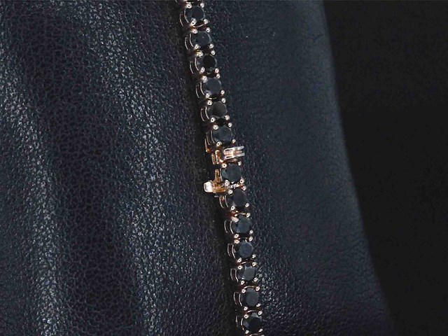 Rosegouden armband met 7.00 carat zwarte briljant geslepen diamanten - afbeelding 7 van  8