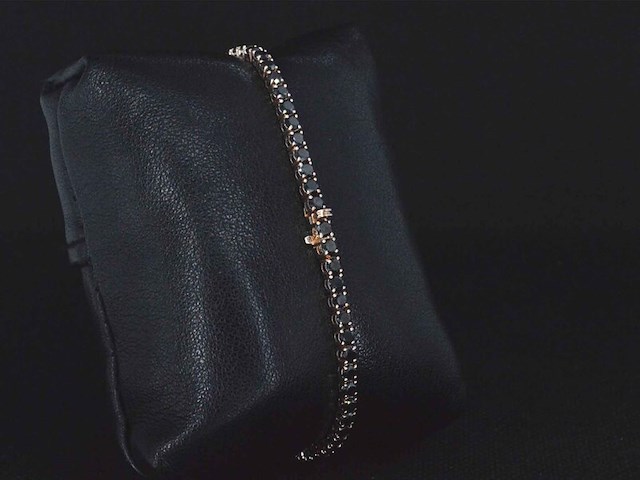 Rosegouden armband met 7.00 carat zwarte briljant geslepen diamanten - afbeelding 5 van  9