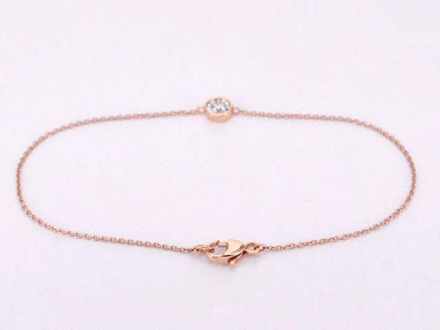 Rosegouden armband met diamant 0.10 carat - afbeelding 4 van  5