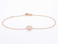 Rosegouden armband met diamanten bedel - afbeelding 1 van  7