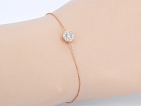 Rosegouden armband met diamanten bedel - afbeelding 2 van  7