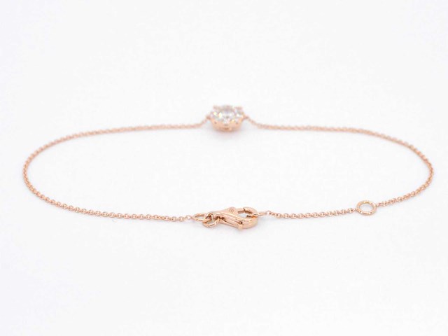 Rosegouden armband met diamanten bedel - afbeelding 3 van  4