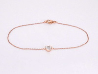 Rosegouden armband met diamanten hartje 0.10 carat