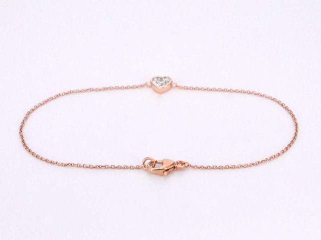 Rosegouden armband met diamanten hartje 0.10 carat - afbeelding 4 van  7