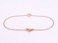 Rosegouden armband met diamanten hartje 0.10 carat - afbeelding 4 van  7