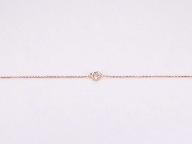 Rosegouden armband met diamanten hartje 0.10 carat - afbeelding 6 van  7