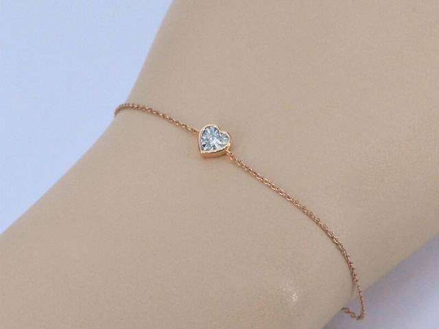 Rosegouden armband met diamanten hartje 0.10 carat - afbeelding 2 van  8
