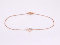 Rosegouden armband met diamanten hartje 0.10 carat - afbeelding 1 van  7