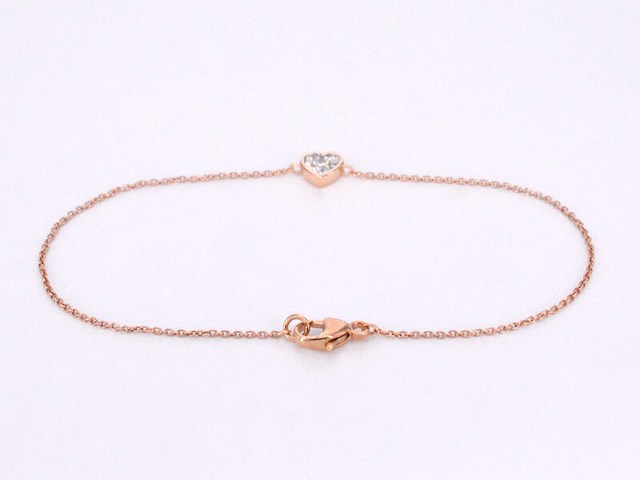 Rosegouden armband met diamanten hartje 0.10 carat - afbeelding 3 van  7