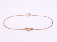 Rosegouden armband met diamanten hartje 0.10 carat - afbeelding 3 van  7