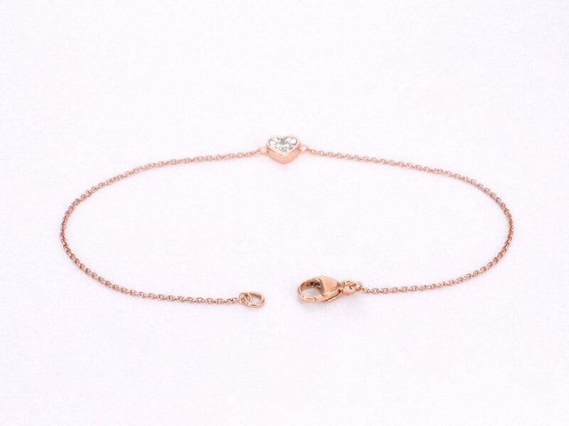 Rosegouden armband met diamanten hartje 0.10 carat - afbeelding 4 van  7