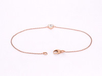 Rosegouden armband met diamanten hartje 0.10 carat - afbeelding 4 van  7