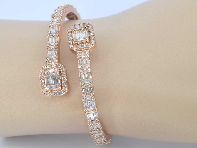 Rosegouden armband met diamanten - afbeelding 4 van  11