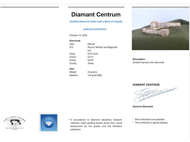 Rosegouden armband met diamanten - afbeelding 5 van  11