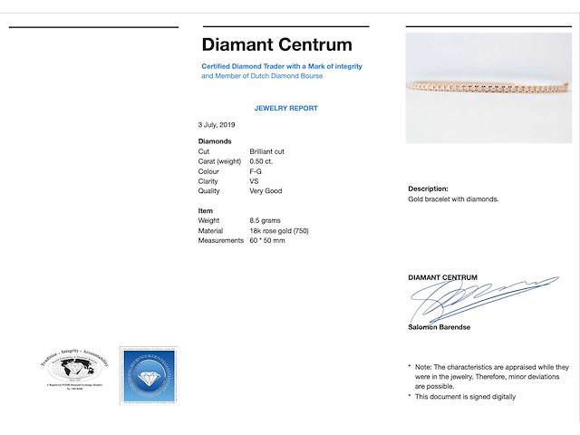 Rosegouden armband met diamanten - afbeelding 5 van  11