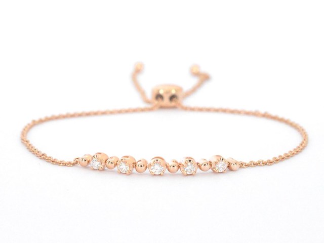 Rosegouden armband met diamanten - afbeelding 1 van  8