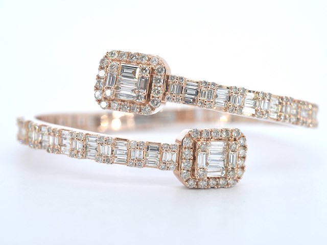 Rosegouden armband met diamanten - afbeelding 8 van  12