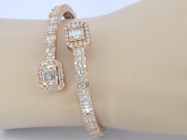 Rosegouden armband met diamanten - afbeelding 5 van  12