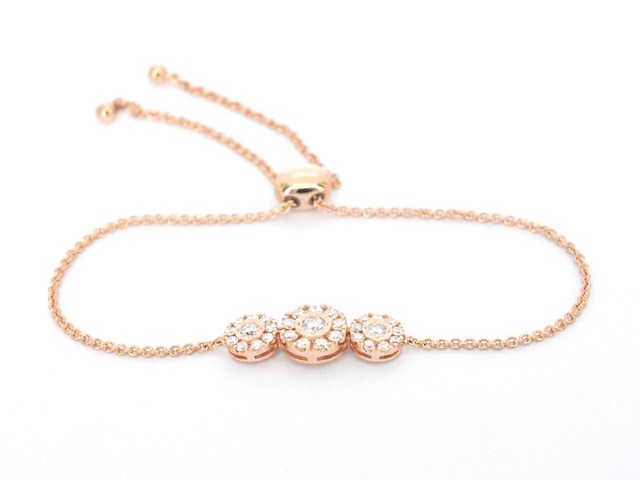 Rosegouden armband met diamanten - afbeelding 1 van  6