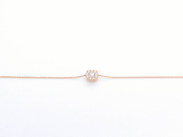 Rosegouden armband met een diamanten bedel - afbeelding 5 van  8