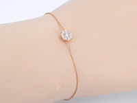 Rosegouden armband met een diamanten bedel - afbeelding 1 van  7