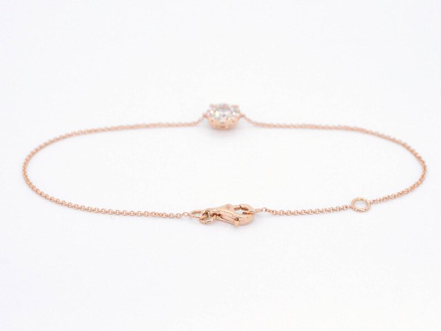 Rosegouden armband met een diamanten bedel - afbeelding 2 van  7