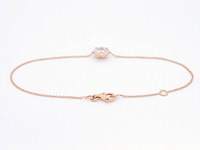 Rosegouden armband met een diamanten bedel - afbeelding 2 van  7