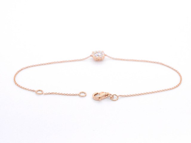 Rosegouden armband met een diamanten bedel - afbeelding 3 van  7